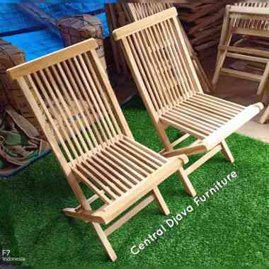 Kursi Lipat Taman Kayu Jati Mentah Outdoor Garden Kebun Cafe Jepara