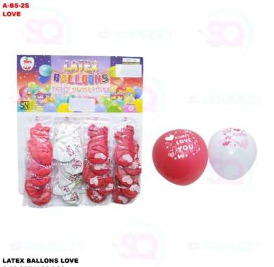 Balon Latex Motif - Isi 5 Pcs LOVE