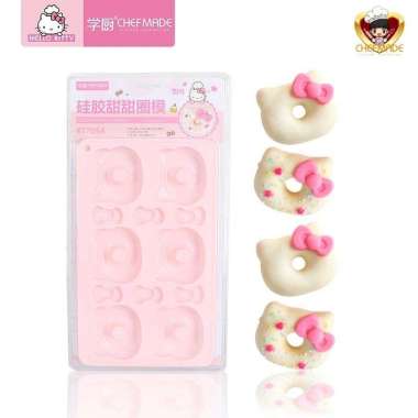 Cetakan Donat Hello Kitty / Silicone Donut Mould Chefmade - KT7054 Pink