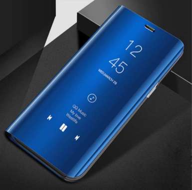 TRIPLEDI Case Vivo V15 / V15 Pro Stand Casing Flip Leather Mirror Cover Biru Vivo V15 Pro