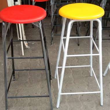 Kursi Baso Bangku Bar Plastik Bulat Tinggi 75cm kuning