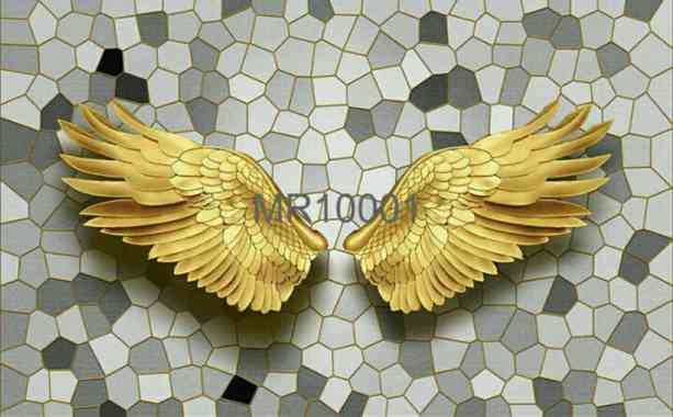 Wallpaper Dinding Mural Photowall 3D Motif Golden Wings