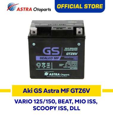Aki Motor GS ASTRA MF GTZ-6V Vario 125 Vario 150 PCX Mio SSS dll GSMF-GTZ-6V