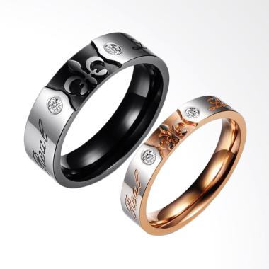 CDHJewelry Titanium Anti Karat CC019 Cincin Couple [Female 7 & Male 9]