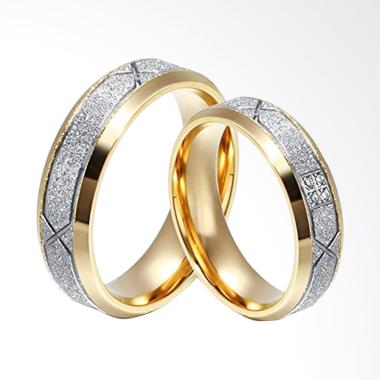 CDHJewelry CC091 Titanium Anti Karat Cincin Couple [Female 6 & Male 9]