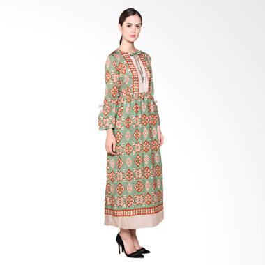 Batik Adikusuma 382125047 RN Tenun Ikat Woman Gamis Batik - Orange