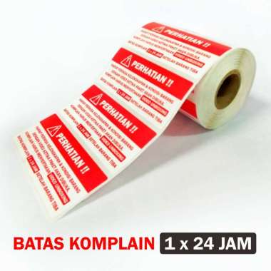 Sticker Label Perhatian Stiker Video Unboxing OlShop 8,5 x 3,5 cm (1 roll/ 500 pcs) Batas Komplain 1