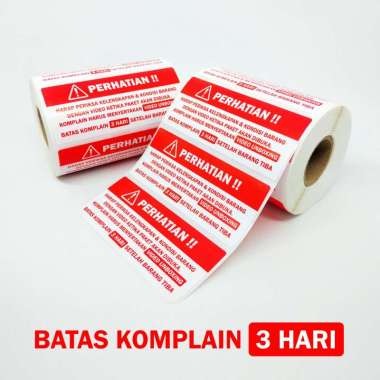 Sticker Label Perhatian Stiker Video Unboxing OlShop 8,5 x 3,5 cm (1 roll/ 500 pcs) Batas Komplain 3