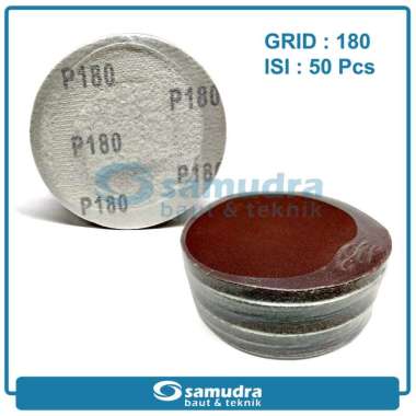 Amplas Velcro No 180 Amplas Kayu Tempel Bulat Mesin Gerinda 4" 50 pcs