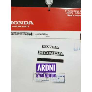 Sticker Stiker Mark Tulisan Honda Combi Brake Matte Brown