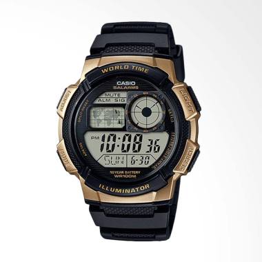CASIO Digital Jam Tangan Pria - Gold Black AE-1000W-1A3VDF Gold Black