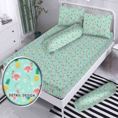 Rosewell Microtex Flamingo Set Sprei 160 x 200