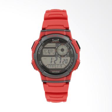 CASIO AE-1000W-4AVDF Black Resin Ba ... - Merah [10 Year Battery]