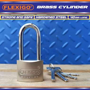 GEMBOK ANTI MALING FLEXIGO 40 mm PANJANG, SILINDER KUNINGAN anti KIMIA
