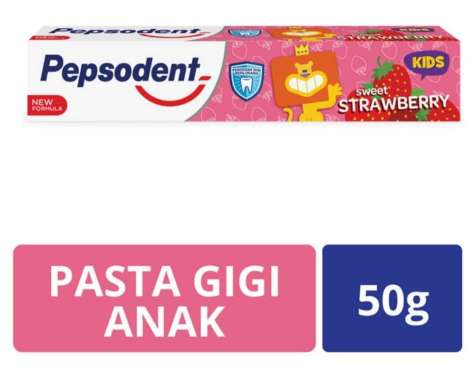 Promo Harga Pepsodent Pasta Gigi Kids Strawberry 50 gr - Blibli