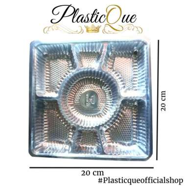 MIKA TRAY 20X20CM 20X20 CM ISI 50PCS 50 PCS SEKAT 7 NASI KOTAK PLASTIK BENING TRANSPARAN T20 SKAT DU