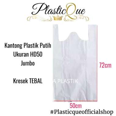 KANTONG PLASTIK KILOAN 500GRAM HD50 50X72 CM HD 50 50X72CM 500 GRAM KRESEK PUTIH SUSU HDPE HD PE TEB