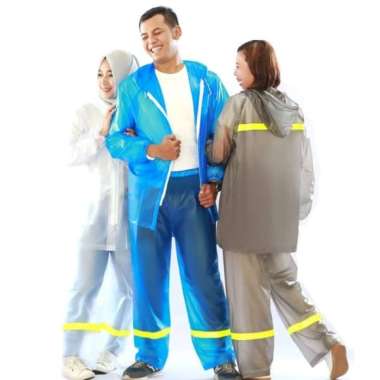 Jas Hujan Tebal Pelindung Diri Transparan IBEX hitam