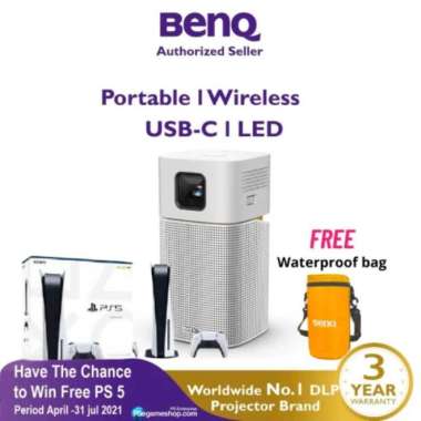 BenQ GV1 Wireless Mini Portable Projector for PS4 & Switch (Garansi) Free Waterproof Bag