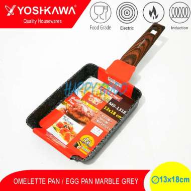 YOSHIKAWA 13X18 CM GRILL PAN/EGG PAN/MULTIFUNCTION SEGI TEFLON/MARBLE MARBLE BINTIK