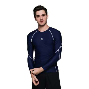 Lasona Rash Guard Men Swimwear Baju Renang Pria Tangan Panjang BM-C3240-L4 XXL Navy LBlue