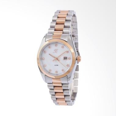Teiwe Collection TC-CL2003 Moment Watch Stainlles Steel Jam Tangan Wanita - Putih Silver-Rose Gold