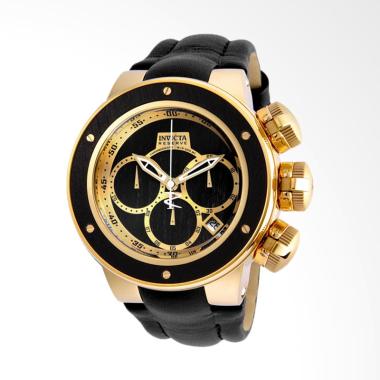 Invicta Reserve Leather Men Watch Jam Tangan Pria - Gold Black INV 22943 Gold Black