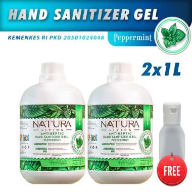 NATURA Hand Sanitizer Gel 1Liter x 2 (Twinpack) Peppermint Refill Handsanitizer Gel PROMO