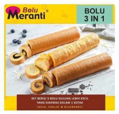 MERANTI BOLU GULUNG 3 IN 1 bolu oleh oleh medan 3 rasa