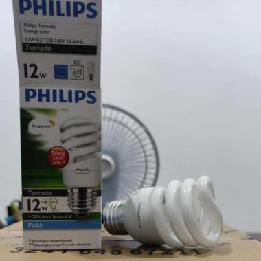 LAMPU SPIRAL TORNADO PHILIPS 12W 12WATT 12 W 12 WATT PUTIH CDL BOHLAM
