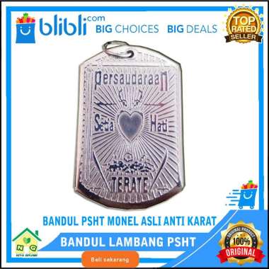 PSHT Kalung Pria Lambang Logo PSHT Monel Asli Anti Karat Gratis Stiker SH Terate Liontin Bandul Penc