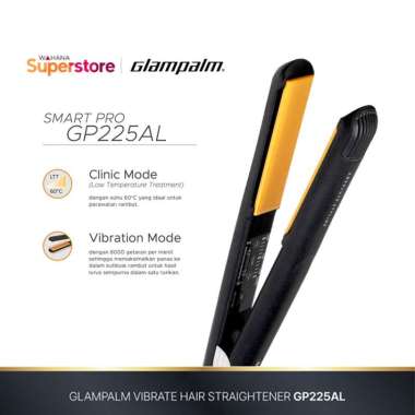#GARANSIRESMI GLAMPALM GP225AL Vibrate Hair Straightener Black