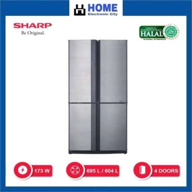 SHARP SJIF90PBSL Kulkas 4 Pintu - Silver Garansi Resmi Silver