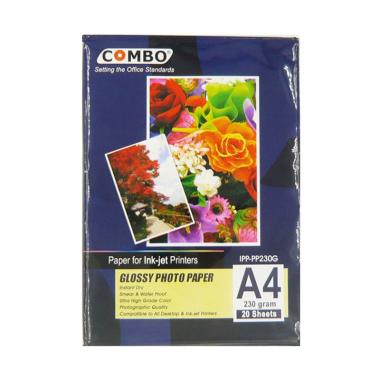 Combo Glossy A4 Photo Paper / Kertas Foto- Putih [230 g] Putih