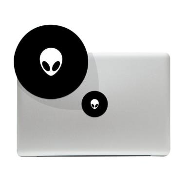 Grapinno Wajah Alien Decal Sticker Laptop for Apple MacBook or Universal 13 Inch - Hitam Hitam