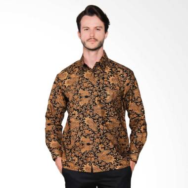 AWANA Parang Samudra Emas Modern Slim Fit Kemeja Batik Pria