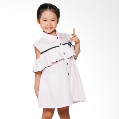 Versail Juenes Rumbai Aplikasi Bunga Kids Kemeja Tunic - Pink