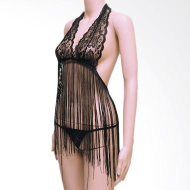 Kimochi Me Lingerie BLIN256 Dress Set Lingerie - Hitam Transparan