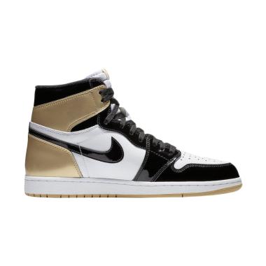 NIKE Men Air Jordan 1 Top 3 Sepatu Sneakers Pria - Black Gold [861428001]