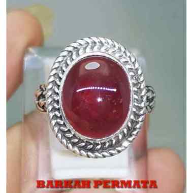 Cincin Batu Akik Merah Delima Natural Ruby Asli Merah