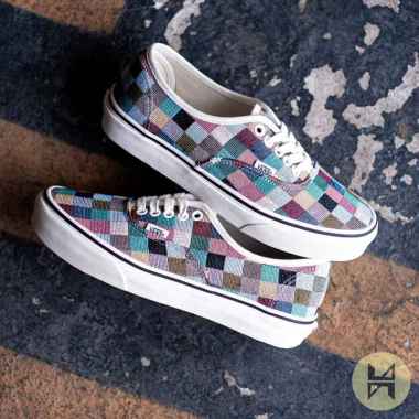 blue plaid platform vans