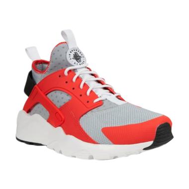 NIKE Air Huarache Run Ultra Sepatu Lari - Grey Red [819685 800]