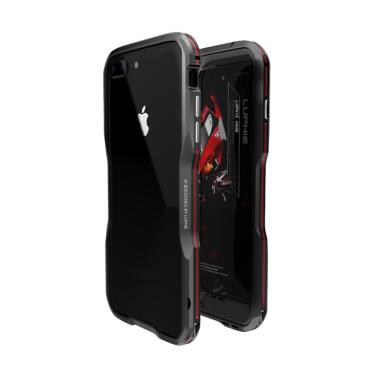 Luphie Aluminium Metal Bumper Casin ... s or 8 Plus - Hitam Merah