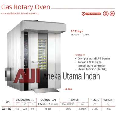 GETRA XZ-16Q Gas Rotary Oven / Oven Gas Sistem Putar / Oven Roti Kue