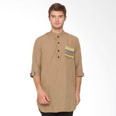 Zayidan Gamis Songket Baju Muslim Pria - Khaki