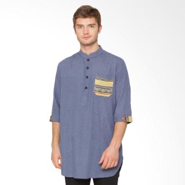Zayidan Gamis Songket Baju Muslim Pria - Denim