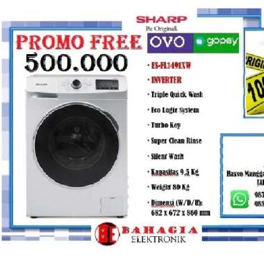 SHARP ES-FL1491XW Mesin Cuci Front Load Unit Only silver Cirebon