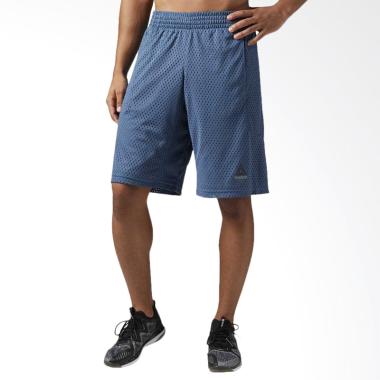 Reebok Les Mills mesh Men Shorts Celana Olahraga Pria - Blue [BJ9647]