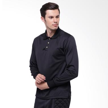 Hitscore T-shirt Kaos Polo Lengan Panjang - Black