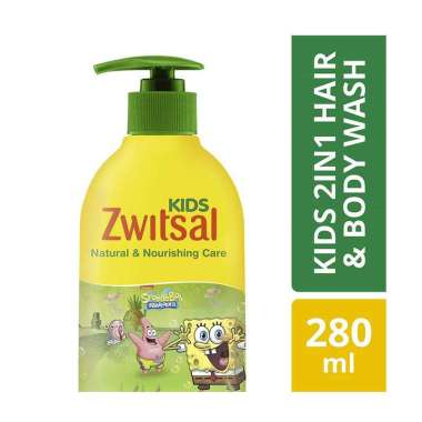 SMG/JOG/SOLO - Zwitsal Kids 2in1 Hair & Body Wash Green Natural & Nourishing [280 mL]